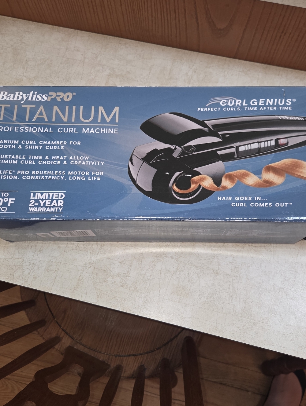 BaByliss Titanium Curl Genius Automatic Curler - New In Damaged Box